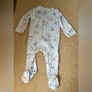 Little Me Light Blue Puppy Dog Bamboo Footie 3 Months